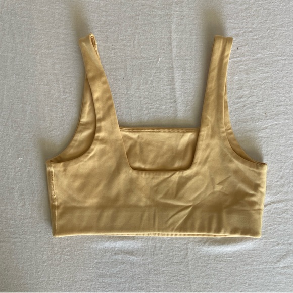 Girlfriend collective sports bra tommy sunburst yellow cream bnwt - Picture 3 of 3